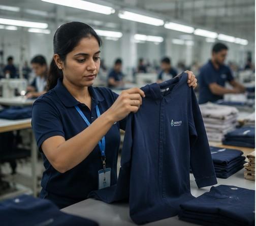 Quality Check stage of uniform manufacturing